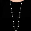 Edison 40 inch sterling silver pearl necklace worn