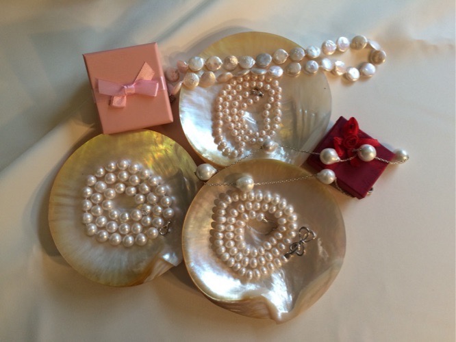 Pearls and gift boxes
