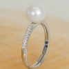 Pearl ring with diamonte